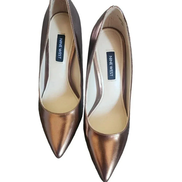 NWOB Nine West Trendz 3 Pump Heel Size 6M Rose Gold Pointed Toe Slip On Women's - Picture 11 of 12